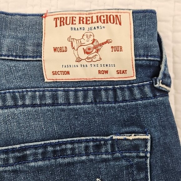 True Religion Geno Jeans Men's 36x32 Medium Blue Wash Relaxed Slim NWOT - Picture 10 of 16